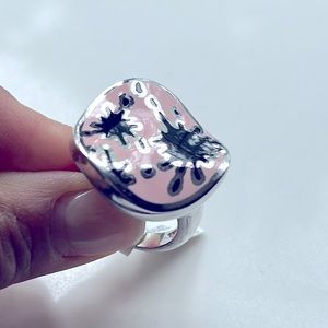 Menegatti enamel and sterling silver ring.